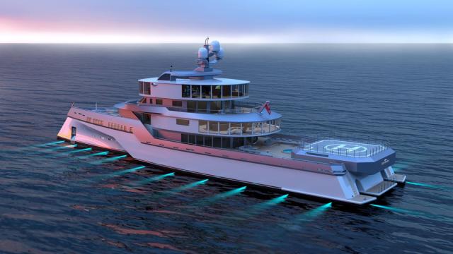 Как выглядит огромная яхта-тримаран в духе Star Trek