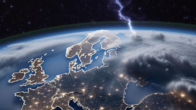 Тысячи молний над Европой: новое видео со спутника