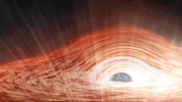 Зафиксирована яркая гибель звезды-гиганта в пасти черной дыры