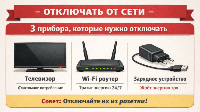 Какие приборы нужно отключать от сети, а какие можно оставить включёнными