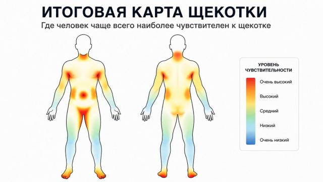 Где людям щекотнее всего: учёные составили карту щекотки