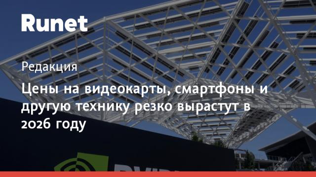 Цены на видеокарты, смартфоны и другую технику резко вырастут в 2026 году