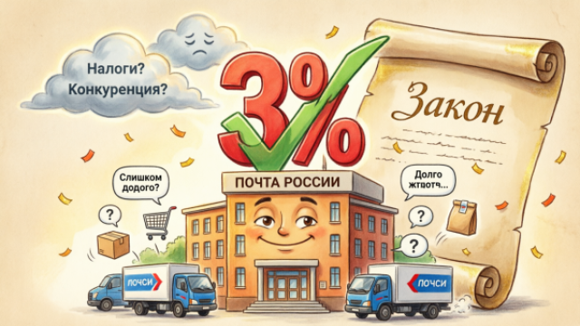 Минцифры не включило в законопроект норму о 3%-ном сборе с маркетплейсов в пользу «Почты России»