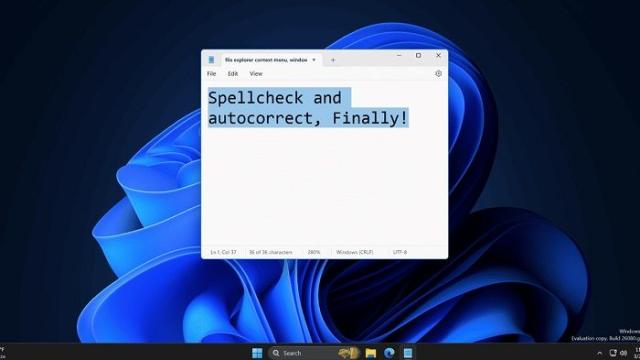 «Блокнот» для Windows 11 получил функции автозамены и проверки орфографии