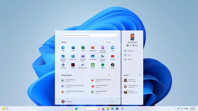 В Windows 11 появится доступ к Android-смартфону из меню «Пуск»