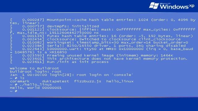 Программист зачем-то интегрировал Linux в режим проверки диска Windows XP