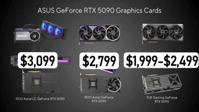 ASUS объявила цены на GeForce RTX 5090/5080: до $3099 за топовую версию ROG Astral LC