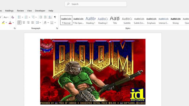 В DOOM теперь можно играть прямо в Microsoft Word