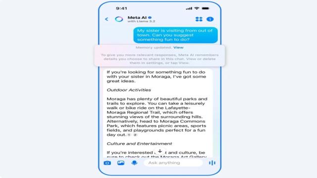 ИИ-помощник M**a AI будет «запоминать» информацию о пользователях для улучшения рекомендаций