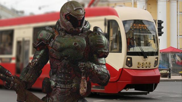 Россиянин запустил Doom на трамвае