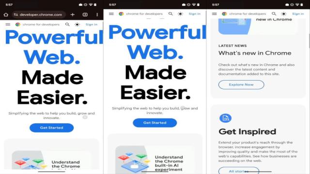 В Google Chrome для Android увеличилась область содержимого