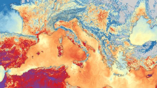 Небывалый прогрев: из космоса показали температуру воды и суши в Средиземноморье