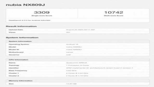 Red Magic 11 Pro засветился в бенчмарке Geekbench