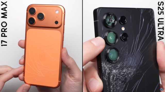 iPhone 17 Pro Max против Samsung Galaxy S25 Ultra: кто лучше выдерживает падения?