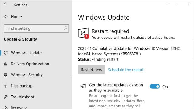 Microsoft выпустила первое обновление Windows 10 после завершения поддержки