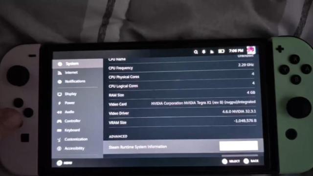 Steam запустили на Nintendo Switch