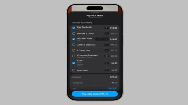 Apple представила функцию разделения общего счёта за ужин по фотографии чека