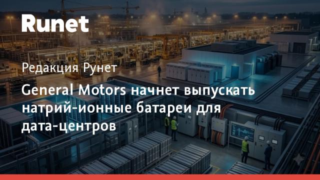 General Motors начнет выпускать натрий-ионные батареи для дата-центров