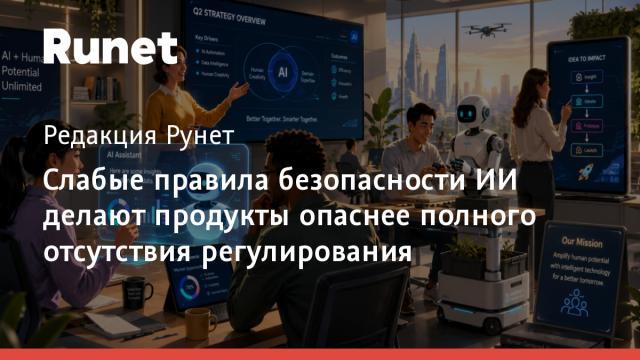 Слабые правила безопасности ИИ делают продукты опаснее полного отсутствия регулирования