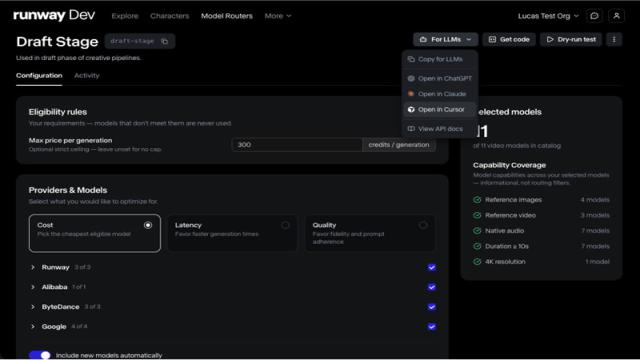 Runway представила Media Router — сервис сам подберёт самый выгодный ИИ для генерации контента