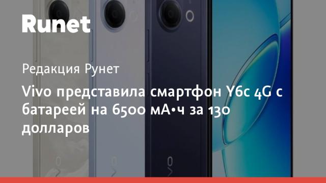 Vivo представила смартфон Y6c 4G с батареей на 6500 мА•ч за 130 долларов