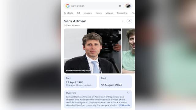 Поисковик Google по ошибке «похоронил» Сэма Альтмана — виноватой сделали «Википедию»