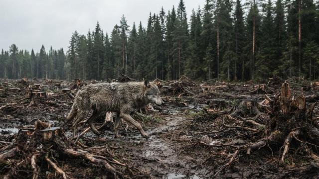 Волки начали выходить к деревням в Финляндии после вырубки леса для дата-центра Google