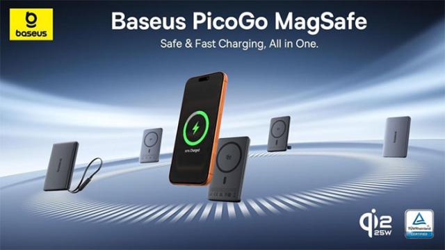 Компания Baseus представила тонкий магнитный внешний аккумулятор PicoGo AM52 10 000 мАч с поддержкой стандарта Qi2.2